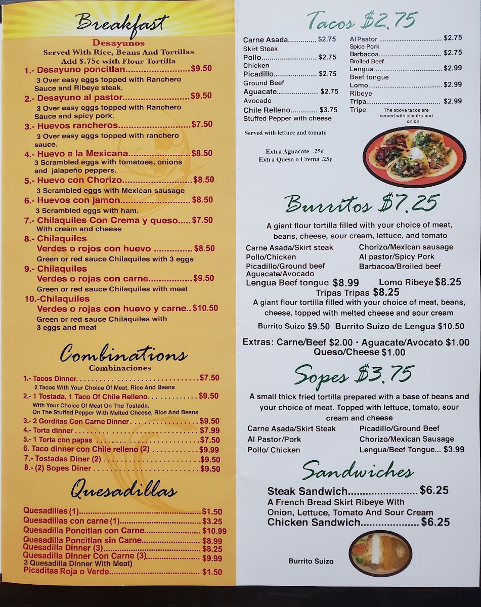 PONCITLAN JALISCO #1 TAQUERIA Menu - Image 6